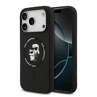 Чехол KARL LAGERFELD для iPhone 17 Pro Liquid Silicone NFT Karl & Choupette Hard Black (MagSafe)