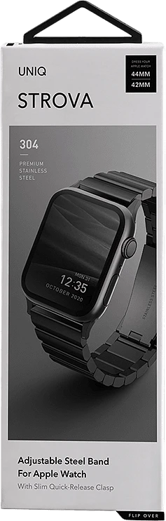Ремешок Uniq для Apple Watch 49/46/45/44 mm Strova Strap Link Steel Black