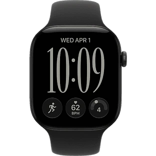 Apple Watch Series 12, GPS, 46mm, Black Aluminium Case with Black Sport Band - M/L