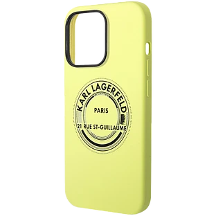 Lagerfeld для iPhone 14 Pro чехол Liquid silicone RSG Round logo Hard Green Lagerfeld для iPhone 14 Pro чехол Liquid silicone RSG Round logo Hard Green