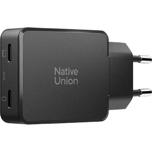 POCKET GAN CHARGER 65W, сетевое зарядное устройство 65W,  разъёмы 2xUSB-C. Цвет: чёрный