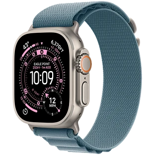 Apple Watch Ultra 3, GPS + Cellular, 49mm, Natural Titanium Case with Light Blue Alpine Loop - M Apple Watch Ultra 3, GPS + Cellular, 49mm, Natural Titanium Case with Light Blue Alpine Loop - M