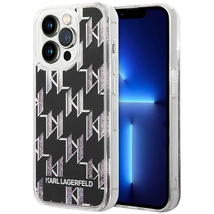 Lagerfeld для iPhone 14 Pro чехол Liquid Glitter Monogram Hard Black Lagerfeld для iPhone 14 Pro чехол Liquid Glitter Monogram Hard Black