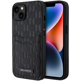 Lagerfeld для iPhone 14 чехол PU Saffiano Monogram with Cardslot Hard Black Lagerfeld для iPhone 14 чехол PU Saffiano Monogram with Cardslot Hard Black