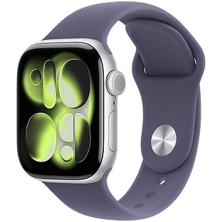 Apple Watch Series 11, GPS, 46mm, Silver Aluminium Case with Purple Fog Sport Band - M/L Apple Watch Series 11, GPS, 46mm, Silver Aluminium Case with Purple Fog Sport Band - M/L