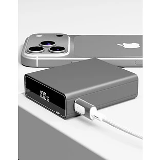 Аккумулятор внешний VLP B-Energy 10000mAh 30W, USB-C+USB-A, Стальной серый