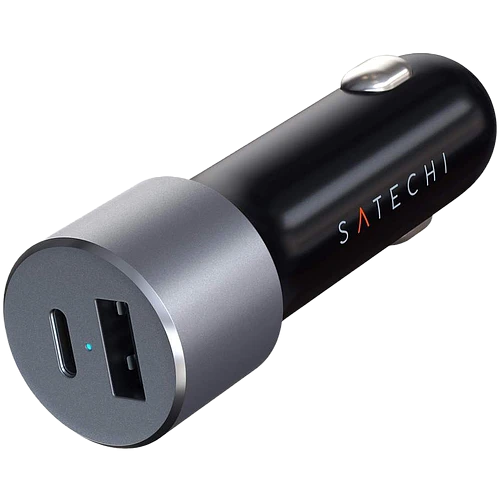 Автомобильное зарядное устройство Satechi 72W Type-C PD Car Charger Adapter, Space Gray Автомобильное зарядное устройство Satechi 72W Type-C PD Car Charger Adapter, Space Gray
