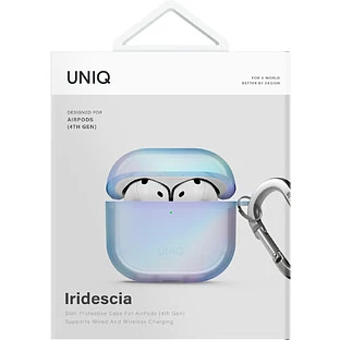 Чехол Uniq для Airpods 4/5 чехол Iridescia (holographic) Eclipse Blue