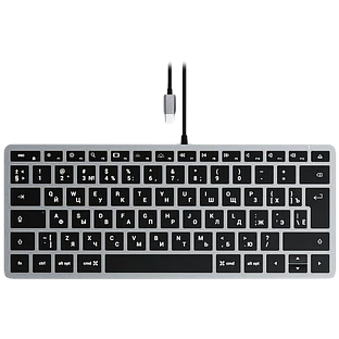 Клавиатура Satechi Slim USB-C Wired Keyboard-RU. Раскладка - Русская. Цвет- Серый космос Клавиатура Satechi Slim USB-C Wired Keyboard-RU. Раскладка - Русская. Цвет- Серый космос