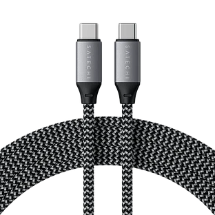 Кабель Satechi USB-C to USB-C 100W Charging Cable, Space Gray, 2м Кабель Satechi USB-C to USB-C 100W Charging Cable, Space Gray, 2м