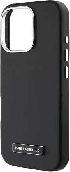 Lagerfeld для iPhone 16 Pro чехол PU Grained Full Wrapped & Metal Camera Hard Black (MagSafe)