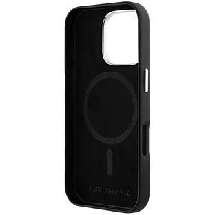 Lagerfeld для iPhone 16 Pro чехол PU Grained Full Wrapped & Metal Camera Hard Black (MagSafe)