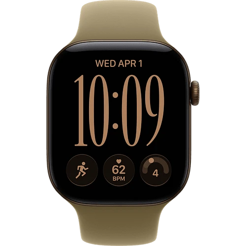 Apple Watch Series 12, GPS, 46mm, Dark Bronze Aluminium Case with Olive Sport Band - S/M