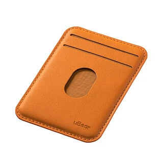 Магнитный кардхолдер uBear Split Find My, эко-кожа, оранжевый