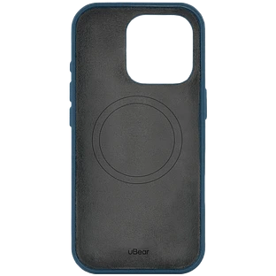 Чехол защитный uBear Capital Case для iPhone 16 Pro, натуральная кожа, MagSafe совместимый, синий