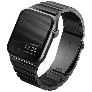 Ремешок Uniq для Apple Watch 49/46/45/44 mm Strova Strap Link Steel Black