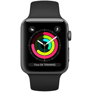Apple Watch Series 3 GPS  Черный спортивный ремешок, 42мм, Серый космос