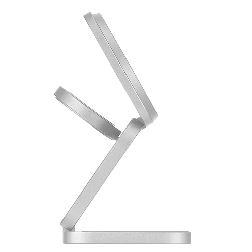 Беспроводное зарядное устройство uBear Balance Slim, 3-в-1, с поддержкой MagSafe, Qi2.2, цвет: серебристый