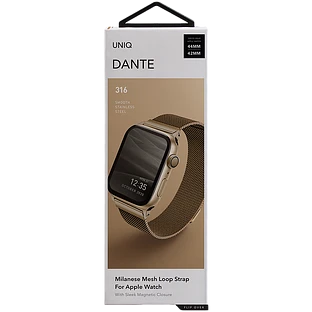 Ремешок UNIQ Dante Strap Steel для Apple Watch 44мм Dante Золотой для Apple Watch 42/44/45 mm