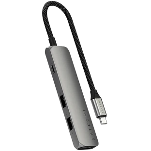 Адаптер Satechi 4-in-1 USB-C Slim Multiport Adapter with 4K HDMI and Fast Data Transfer - Серый космос