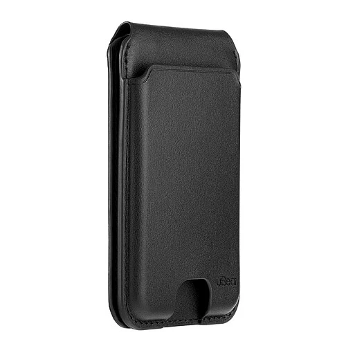 Магнитный кардхолдер uBear Fold Find My, эко-кожа, черный