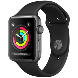 Apple Watch Series 3 GPS  Черный спортивный ремешок, 42мм, Серый космос