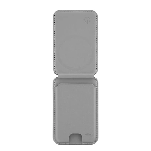 Магнитный кардхолдер uBear Fold Find My, эко-кожа, серый