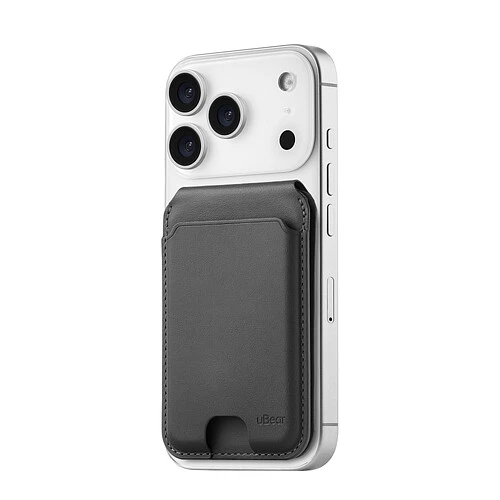 Магнитный кардхолдер uBear Fold, эко-кожа, черный