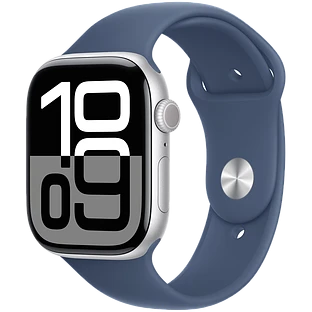 Apple Watch Series 10 GPS 42mm Silver Aluminum Case with Denim Sport Band - S/M Apple Watch Series 10 GPS 42mm Silver Aluminum Case with Denim Sport Band - S/M