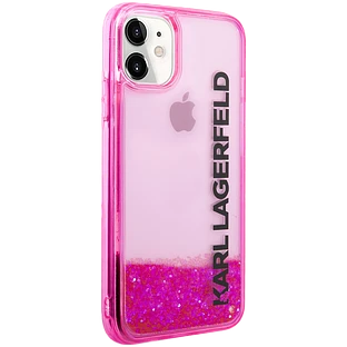 Lagerfeld для iPhone 11 чехол Liquid Glitter Elongated logo Hard Translucent pink Lagerfeld для iPhone 11 чехол Liquid Glitter Elongated logo Hard Translucent pink