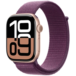 Apple Watch Series 10 GPS 42mm Rose Gold Aluminum Case with Plum Sport Loop Apple Watch Series 10 GPS 42mm Rose Gold Aluminum Case with Plum Sport Loop