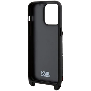 Чехол LAGERFELD Crossbody cardslot PU Monogram Plate logo Hard Чёрный для iPhone 15 Pro Max Чехол LAGERFELD Crossbody cardslot PU Monogram Plate logo Hard Чёрный для iPhone 15 Pro Max