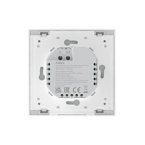 Выключатель Aqara Smart Wall Switch H1 одноклавишный без нейтрали (белый)