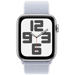 Apple Watch SE 2 (2024) GPS 44mm Silver Aluminium Case with Blue Cloud Sport Loop Band Apple Watch SE 2 (2024) GPS 44mm Silver Aluminium Case with Blue Cloud Sport Loop Band