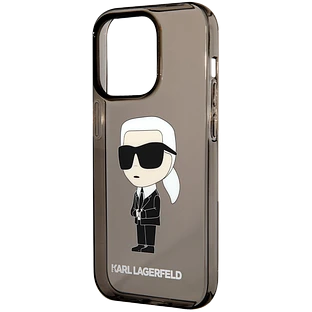 Lagerfeld для iPhone 15 Pro Max чехол PC/TPU NFT Karl Ikonik Hard Translucent Black Lagerfeld для iPhone 15 Pro Max чехол PC/TPU NFT Karl Ikonik Hard Translucent Black
