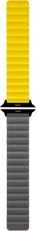 Ремешок uBear Mode для Apple Watch M/L (42, 44, 45, 49 мм), силиконовый, серый/жёлтый