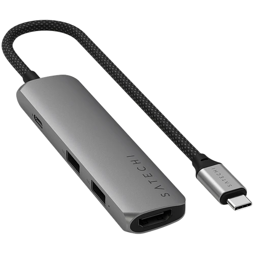 Адаптер Satechi 4-in-1 USB-C Slim Multiport Adapter with 4K HDMI and Fast Data Transfer - Серый космос