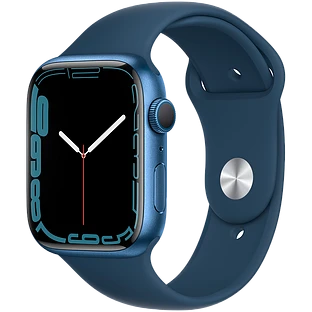 Apple Watch Series 7 GPS  Спортивный ремешок цвета «синий омут», 45мм, бу, Синий
