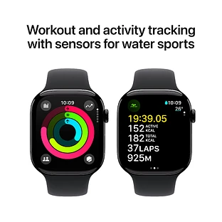 Apple Watch Series 10 GPS 42mm Jet Black Aluminum Case with Black Sport Band - S/M Apple Watch Series 10 GPS 42mm Jet Black Aluminum Case with Black Sport Band - S/M