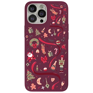 Чехол защитный VLP Art Collection для iPhone 13 ProMax  Winter  марсала