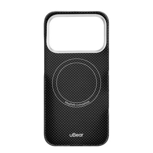 Чехол защитный uBear Supreme Case для iPhone 18 Pro, ультратонкий, материал Кевлар, MagSafe совместимый, черный (клетчатый)