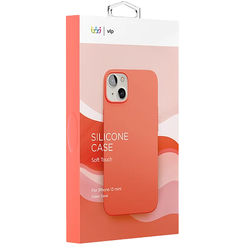 Силиконовый чехол VLP c MagSafe для iPhone 13 Mini, коралловый Силиконовый чехол VLP c MagSafe для iPhone 13 Mini, коралловый