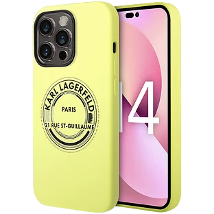 Lagerfeld для iPhone 14 Pro чехол Liquid silicone RSG Round logo Hard Green Lagerfeld для iPhone 14 Pro чехол Liquid silicone RSG Round logo Hard Green