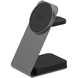 Беспроводное зарядное устройство uBear Level Pro, 25Вт, MagSafe совместимое, цвет: серый Беспроводное зарядное устройство uBear Level Pro, 25Вт, MagSafe совместимое, цвет: серый