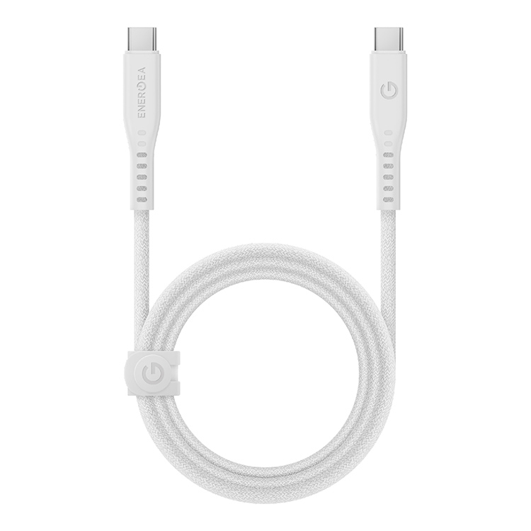 Кабель Energea FLOW USB-C to USB-C PD240W 5A Nanoweave Magnetic tie White 1.5m