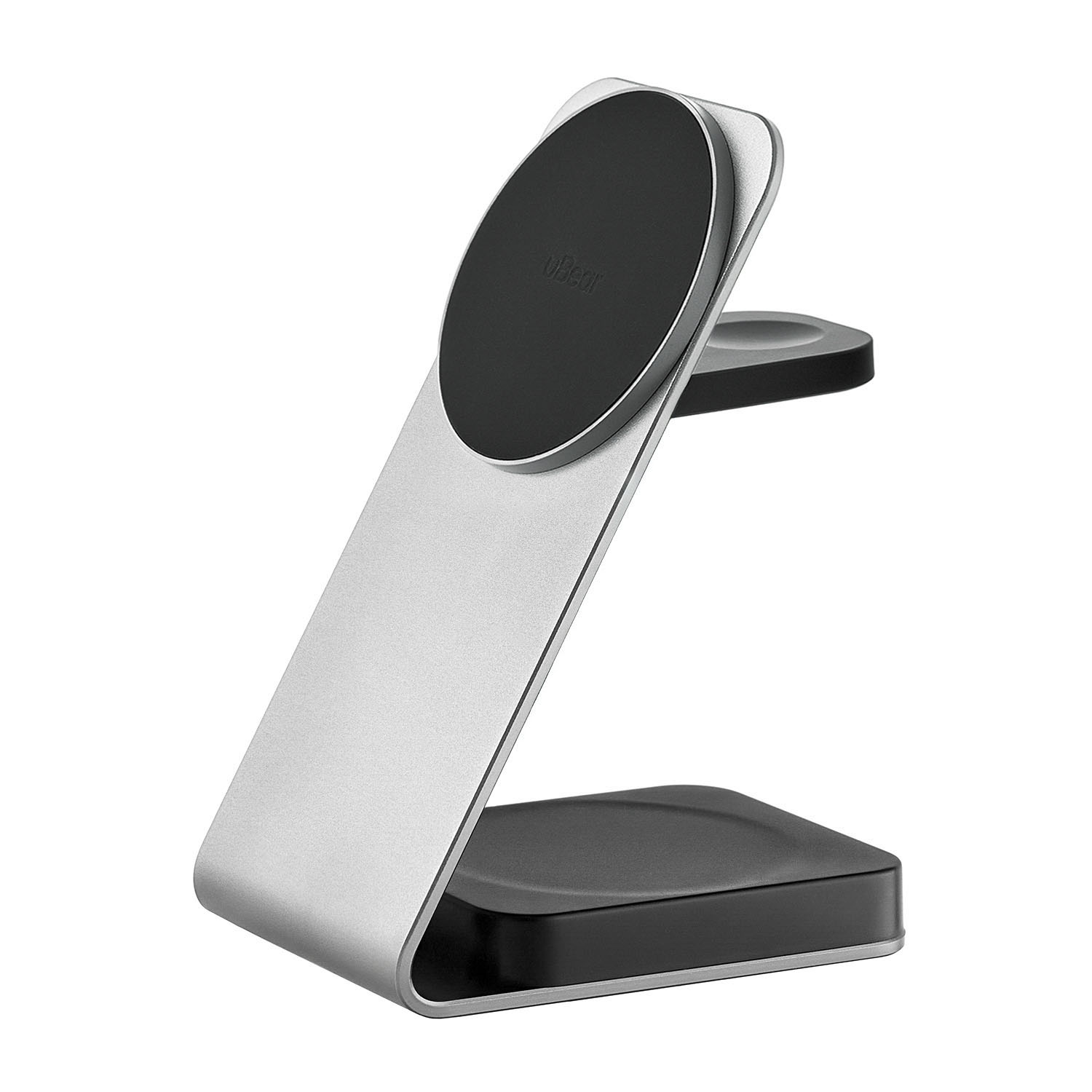 Беспроводное зарядное устройство uBear Level Ultra, 25Вт, с поддержкой MagSafe, Qi2, серебристый