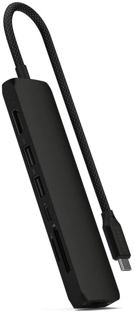 Адаптер Satechi 7-in-1 USB-C Slim Multiport Adapter with Ethernet, Black