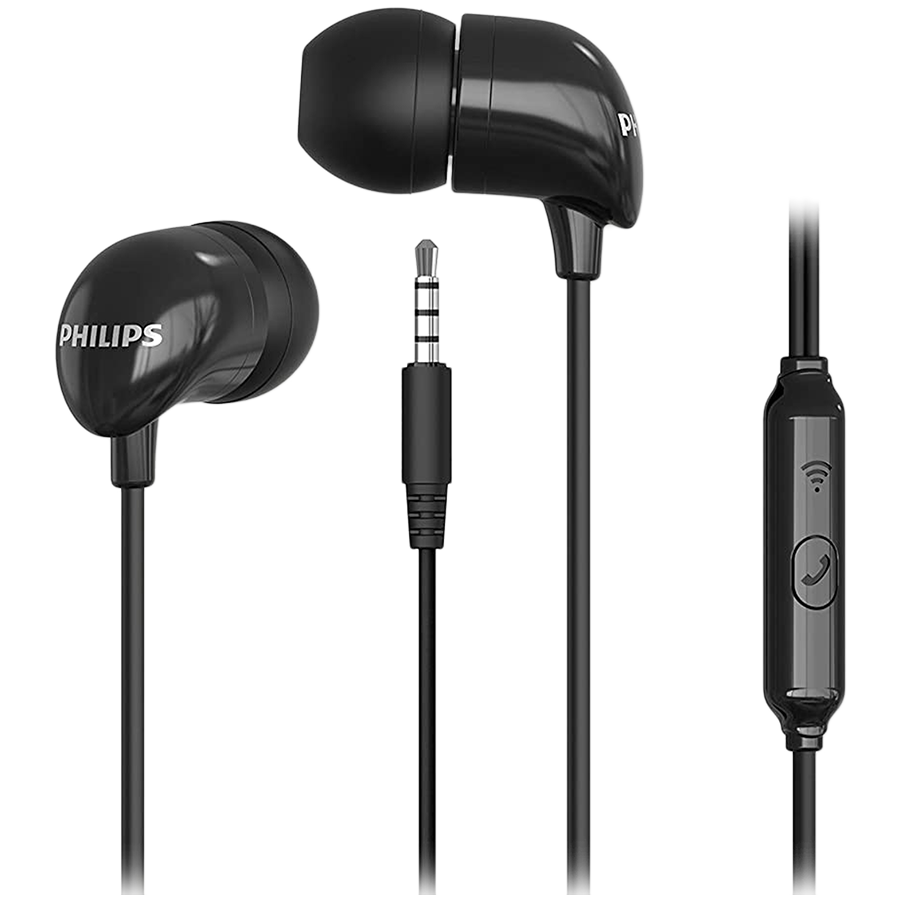 Проводные наушники с микрофоном PHILIPS TAE1126BK, Чёрный