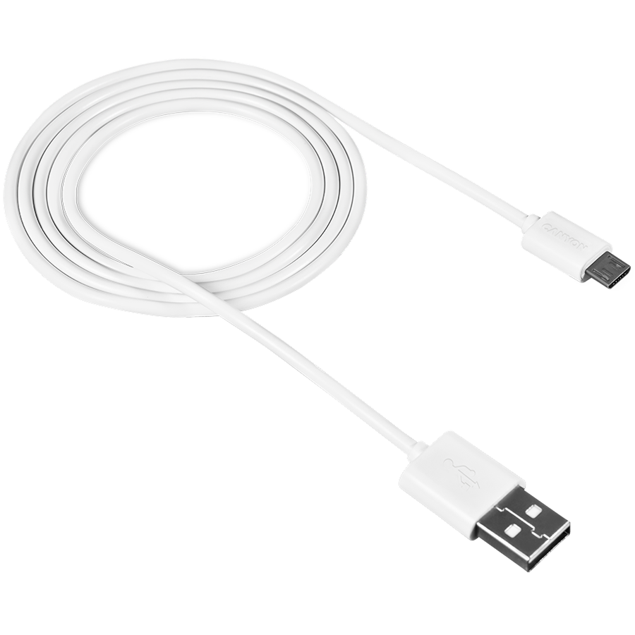 Кабель micro USB CANYON белый 1м