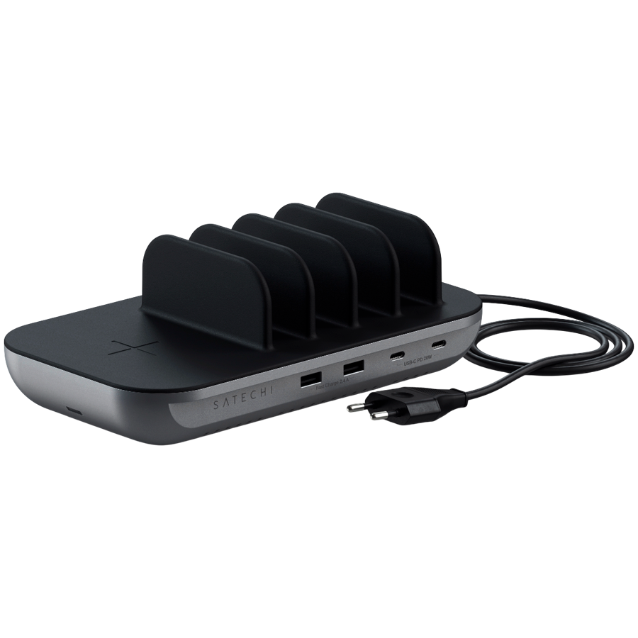Зарядная станция Satechi Dock5 Multi-Device Charging Station with Wireless Charging. Цвет: серый кос Зарядная станция Satechi Dock5 Multi-Device Charging Station with Wireless Charging. Цвет: серый кос